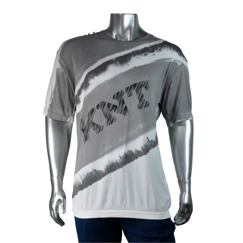 $1,650 NWT KNT Kiton Gray & White Crewneck Short Sleeve T-Shirt Size 54 / XL